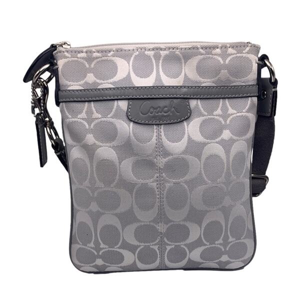 COACH Gray Signature Crossbody - Picture 1 of 10